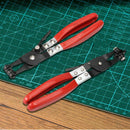 2 Pcs Wide Flat Band Hose Clamp Plier & Cross Slotted Jaw Pliers