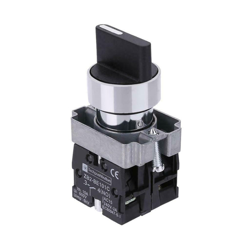 10A ON/OFF/ON Rotary 3 Position 2NO Maintained Toggle Selector Switch XB2-BD33C