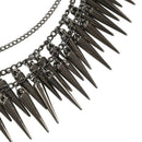 Punk Black Dangle Spike Rivet Tassels Multilayer Chain Necklace R4V3