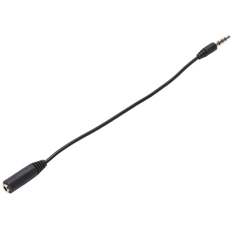 3.5mm Male to 3.5mm Female 4 Pole Adapter Converter Audio Cable Black X2B3