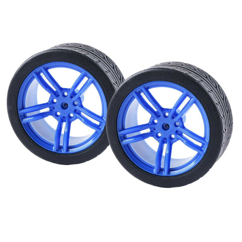 6x Smart Rubber Tire TT Motor Car Wheel For Robot Car RC