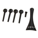 1 Set Wooden Violins DIY Chin Rest Tailpiece Endpin Tuning Keys Black