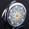 Crystal Folding Round Pocket Compact Makeup Cosmetic Mirror Portable Useful FT