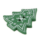 25pcs Christmas tree Shape Decor Embellishment Wooden Buttons With Two HolesF8N3