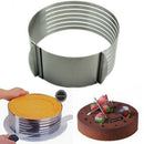 16 -20cm Adjustable Stainless Scalable Mousse Cake Ring Layer Slicer Cutter F6Y6