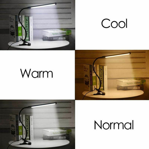 8W LED Clip on Lamp, Desk Light with 3 Modes 2M Cable Dimmer 10 Levels Clam N9W2