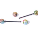 10PCS/Set Steel Colorful Barbell Tongue  Bars Rings Body Piercing Jewelry 14G TE