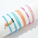 6pcs Boho Ethnic Weave Rope Bracelet DIY Beads Bangles Jewelry (Style 6)