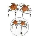 Cast Iron Tortoise Hanger with 4 Hooks, Decorative Wall Hook Rack for Coats,