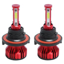 Pair 4-sides H13 9008 LED Headlight Kit 2000W 6000K 300000LM Hi/low Beam Bulb BX