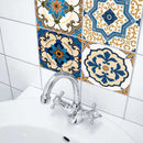 10Pcs Moroccan Style Tile Stickers Waterproof Wall Stickers Bathroom Art De