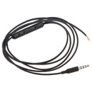 3.5mm DIY Earphone Audio Cable with Mic Volume Control Headphone Wire Black