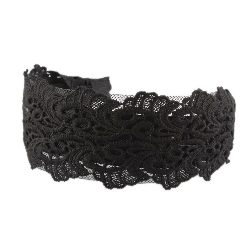 Black Lace Extra Wide Headband Alice Band Women Wide Hair Band Headwraps