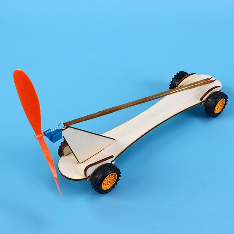 Rubber Band Power Car DIY Science Experiment Kits Fun School Project Gift
