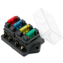 Car Accessory Waterproof Vehicle Truck Boat 4 Way Blade Fuse Box Holder +4X Fuse