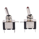 2 Pcs Car 12V 20A Red Illuminated Lamp SPST On/Off Toggle Switch