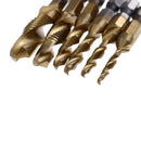 6X Hex Shank Titanium Plated Screw Thread Drill Bits Set Compound Tap M3- M10 JR
