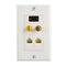 1080p Single Port 1-Port HDMI Wall Plate RCA F Audio Dual Ethernet RJ45 Jack