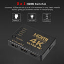 4K HD 1080P 5 Port HDMI Auto Switch Switcher Selector Splitter Hub IR Remote