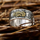 Pixiu Charms Feng Shui Amulet Wealth Lucky Open Adjustable Ring Buddhist Unisex