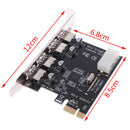 4 port USB 3.0 PCI-e expansion card PCI express PCIe USB 3.0 hub adapter.Jâ„–[