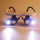 Double LED Lights Magnifier Eye Glasses Watch Repair Loupe Magnifying Glass
