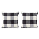 Black White Retro Checkers Plaids Cotton Linen Square Throw Pillow Cover De G9C7
