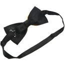 Bowknot Design 2 Layers Polyester Adjustable Bow tie Black Dark yellow D2C6