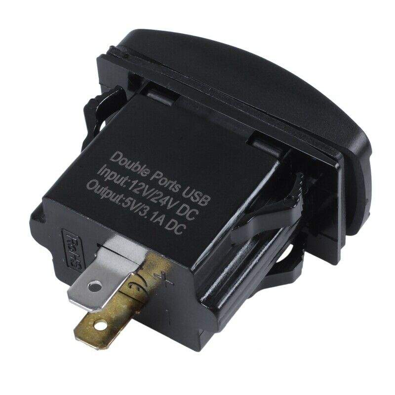 12V 24V Car Auto Boat Accessory LED Dual USB Charger - Outlet green Z8Z2