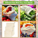 Reusable Produce Bags, Natural Cotton Material Is Biodegradable, Machine Wa Z9L6