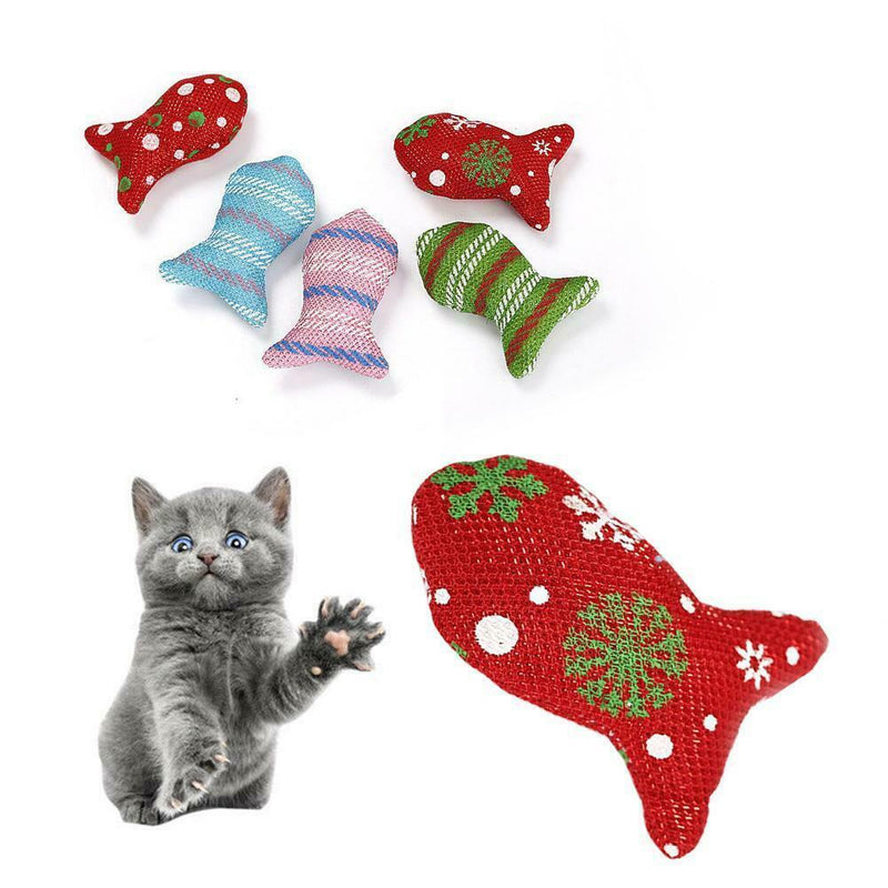 2pcs Cat Toys Christmas Mouse Catnip Pets Kitten Teaser Interactive Funny Supply