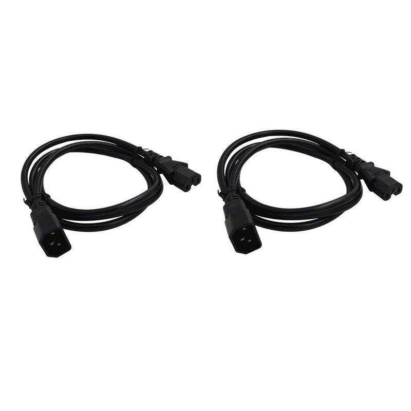 2x IEC320 C14 Male To C15 Female C14-C15-Cable Power Cord UPS Server Kit