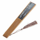 Silk hand fan Lotus folding fan bamboo-gray
