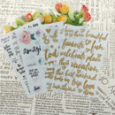 4x lovely day rub on set for scrapbooking diy photo album/card making crafts!j