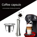 Reusable Stainless Steel Refillable Coffee Capsule+Tamper for Nespresso (B) A