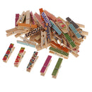 50 Patterned DIY Wood Photo Paper Pegs Clothespin XMAS Card Craft Clips