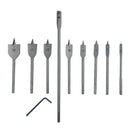 10x Wood Drill Bit Set Flat Spade Hex Shank High-carbon Steel Woodworking  dfg