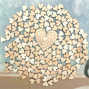 100pcs 4 Mixed Rustic Wooden Love Heart Wedding Table Scatter_Decoration, B W3M9