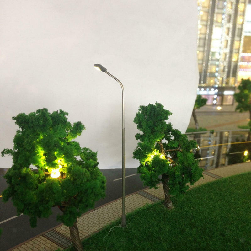 10PCS Railway LED Light Fairy Garden Landscape Lamp Post Diorama 1:300 Gauge
