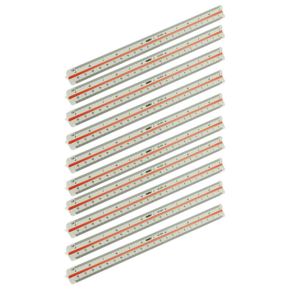 10pcs 300mm 12in Triangular Triangle Metric Scales Measure Ruler Hand Tools