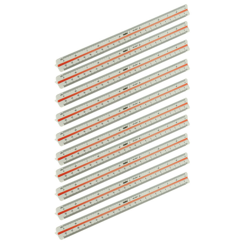 10pcs 300mm 12in Triangular Triangle Metric Scales Measure Ruler Hand Tools