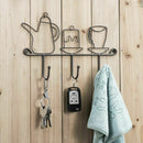 Wall Mounted Hooks Rack,11 Inches Iron 3 Hooks Kitchen Home Restaurant Keys