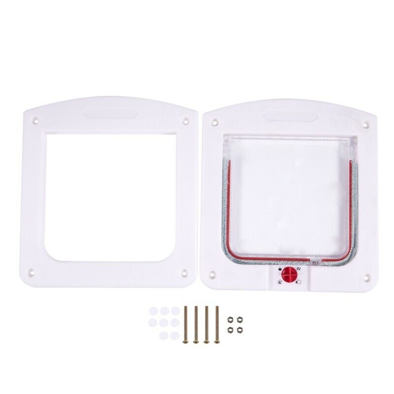 Plastic door White 4 Positions for Cat Dog X9X4