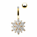 Flower Crystal Stainless Steel Belly Button Navel Rings Body Piercing Jewel C6F5