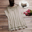 Women Plain Batwing Sleeve Casual Loose Baggy Tops T-Shirt Blouse Khaki 5XL