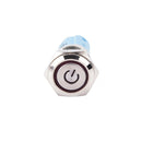 16mm 12V Red LED Power Push Button Switch Aluminum Metal Latching Waterproof M&O