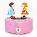Retro Rotary Music Box Wedding Party Ornament Girl Valentine Gift (Pink) A