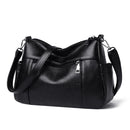 Solid Color Shoulder Handbags Women Litchi Pattern PU Leather Crossbody Bag