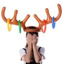 Inflatable Reindeer Christmas Gifts Hat Antler Hat Hair Band Ring Toss Ga3C