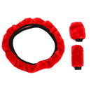 3Pcs/set Winter Soft Warm Plush Car Steering Wheel Cover Handbrake Cover -OZ